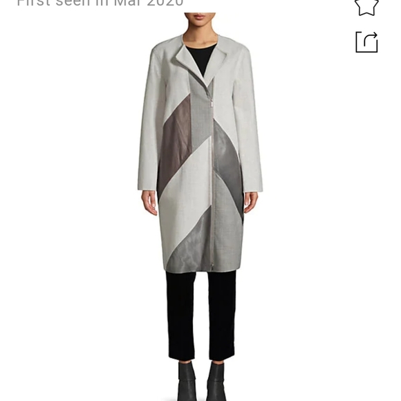 Lafayette 148 New York Jackets & Blazers - Lafayette 148 New York wool blend calf hair and leather combo coat in grey M